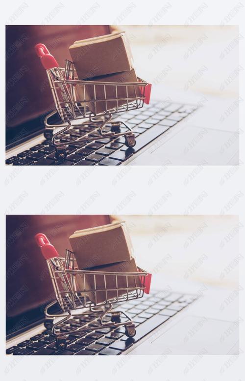网上购物理念网上购物服务提供送货上门在笔记本电脑键盘上带有购物车